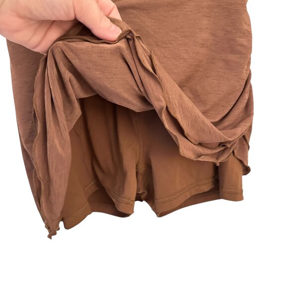 FP Movement Brown Stretchy Razorback Tank Short Tennis Skort Size M - Picture 3 of 5